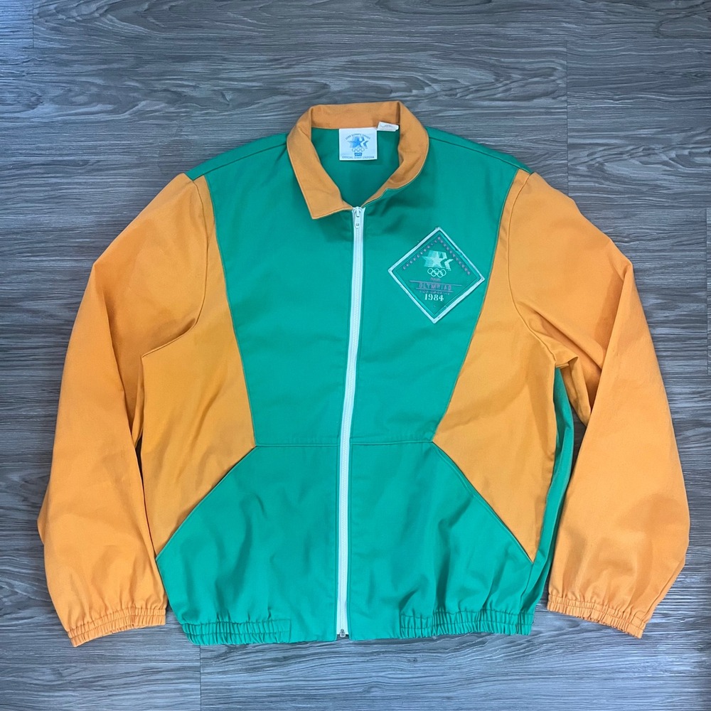 Vintage Levis 1984 Los Angeles Olympic Games Staff Jacket Green Orange 3XL 72501